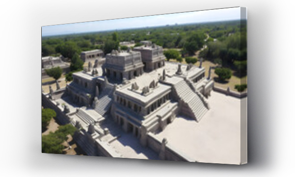 Wizualizacja Obrazu : #755012027 Aztec temple, drone photo of a aztec temple, massive temple in the jungle