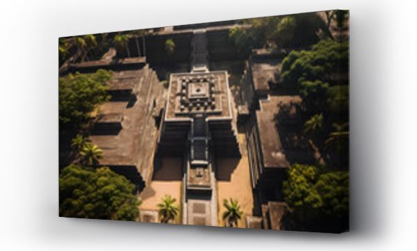 Wizualizacja Obrazu : #755012044 Aztec temple, drone photo of a aztec temple, massive temple in the jungle