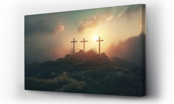 Wizualizacja Obrazu : #757621779 Jesus Christ, cross, sunset