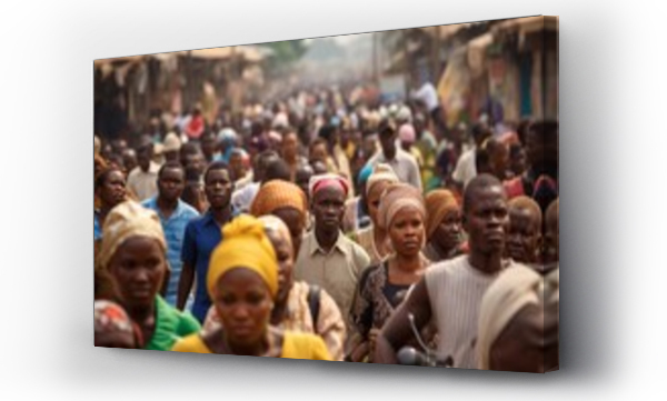 Wizualizacja Obrazu : #758161931 Crowd of people walking on city street in Africa