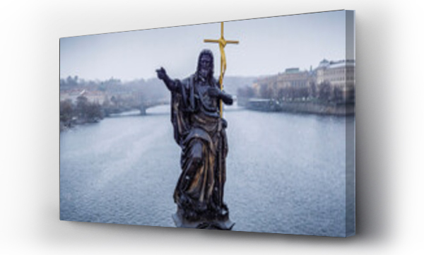 Wizualizacja Obrazu : #759338211 Statue of St. John the Baptist in snow
