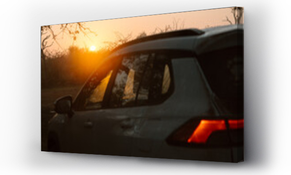 Wizualizacja Obrazu : #759338733 Sunset or sunrise with car and copy space