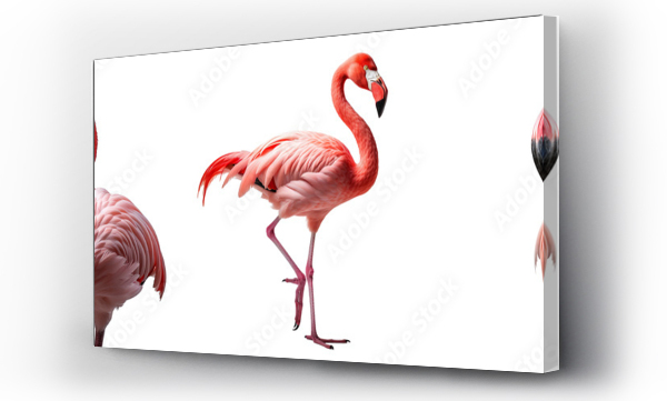 Wizualizacja Obrazu : #759879685 Collection of flamingoes isolated on transparent or white background