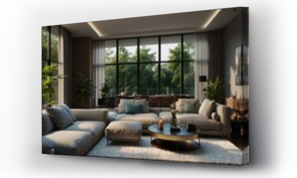 Wizualizacja Obrazu : #762463803 Interior of modern living room panorama 