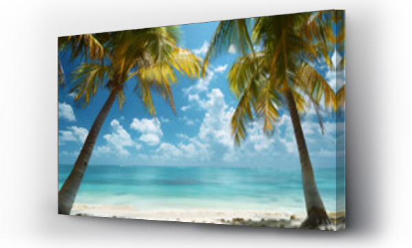 Wizualizacja Obrazu : #763426695 Tropical Palms on Mexican Beach
