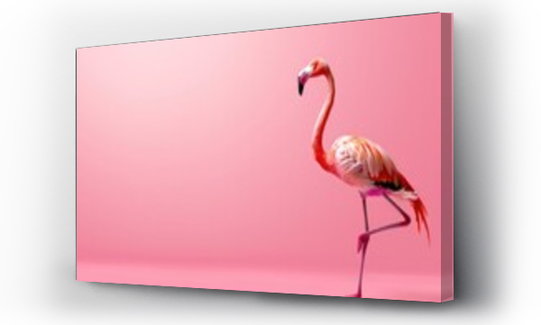 Wizualizacja Obrazu : #766799626 Pink Flamingo Standing on Pink Background