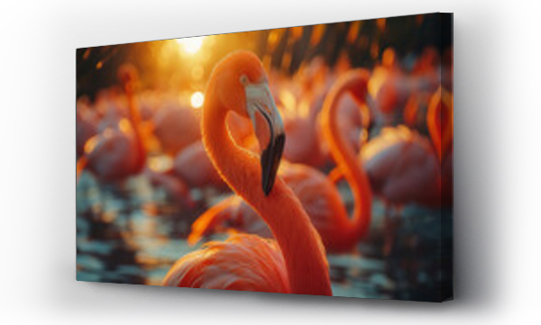 Wizualizacja Obrazu : #767653460 Migratory wild flamingoes .