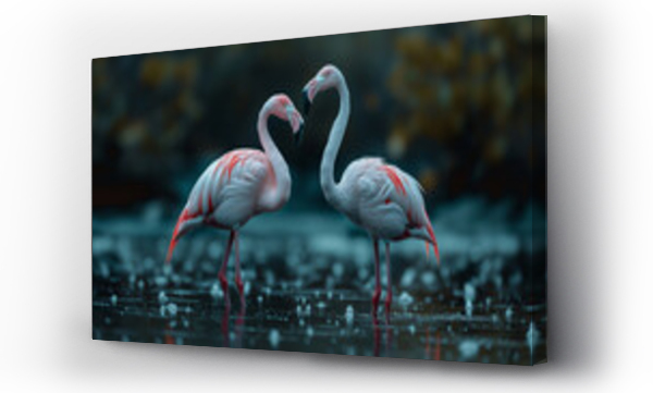 Wizualizacja Obrazu : #767653472 Migratory wild flamingoes .