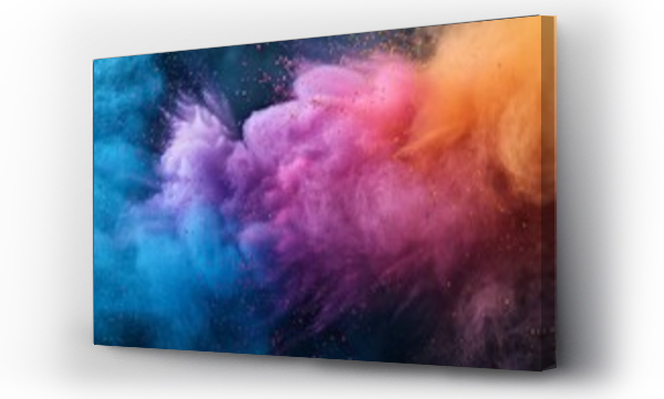 Wizualizacja Obrazu : #767766958 Colored powder explosion. Abstract closeup dust on backdrop. Colorful explode. Paint Holi