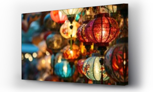 Wizualizacja Obrazu : #770750296 Beautiful vintage lanterns in street to celebrate Chinese lunar new year.