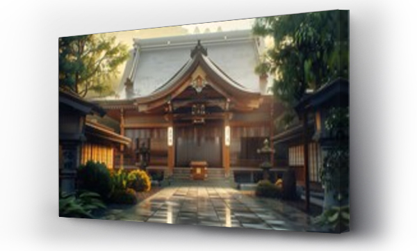 Wizualizacja Obrazu : #772113278 : A traditional Japanese temple with a serene atmosphere and a beautiful architecture