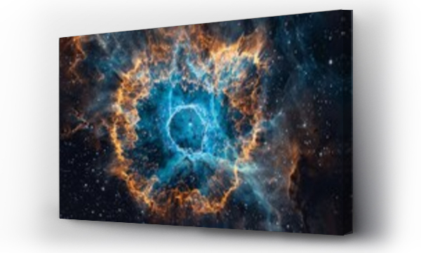 Wizualizacja Obrazu : #774751163 A captivating portrait of a planetary nebula, with intricate filaments of gas and dust glowing in a myriad of colors against the backdrop of the cosmos.