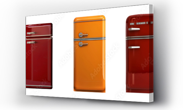 Wizualizacja Obrazu : #777633177 Colorful retro-style refrigerators that add a chic vintage touch to any kitchen cut out on transparent background