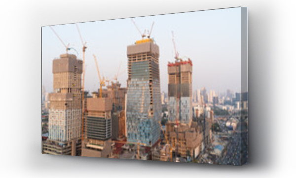 Wizualizacja Obrazu : #777643308 Bangkok Cityscape. High Rise Architecture.
