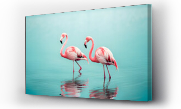 Wizualizacja Obrazu : #778090584 Pink flamingos bird in the lake.
