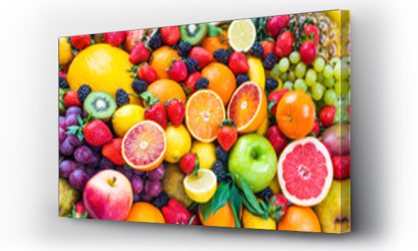 Wizualizacja Obrazu : #78123835 Mixed fruits.Fruits background.Healthy eating, dieting.
