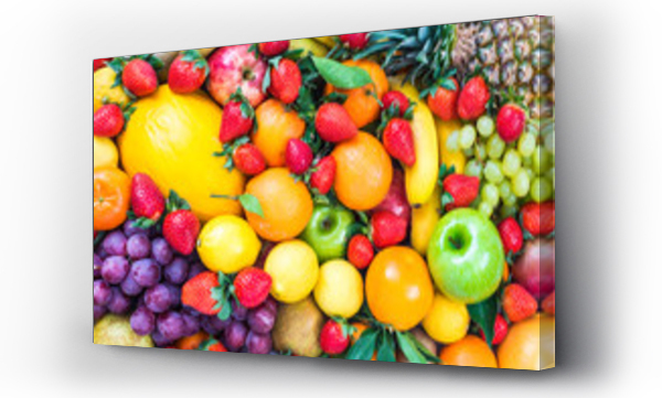 Wizualizacja Obrazu : #78157842 Fresh fruits mixed.Fruits background.Dieting, healthy eating.