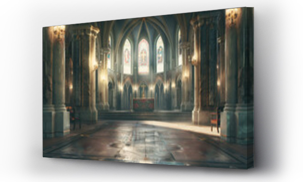 Wizualizacja Obrazu : #784988511 christianity and catholicism background - interior of ancient catholic church