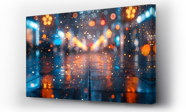 Wizualizacja Obrazu : #785518403 Twinkling Plaza Dreamscape. Concept Holiday Decor, Festive Lights, Shimmering Ornaments