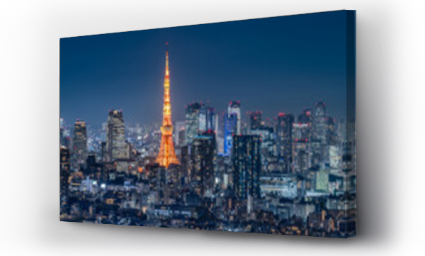 Wizualizacja Obrazu : #787170954 Tokyo skyline with Tokyo Tower at night, Tokyo, Japan