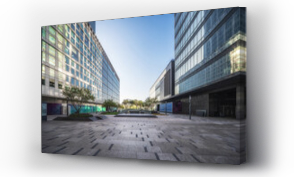 Wizualizacja Obrazu : #787556712 Modern Office Buildings Courtyard with Blue Sky
