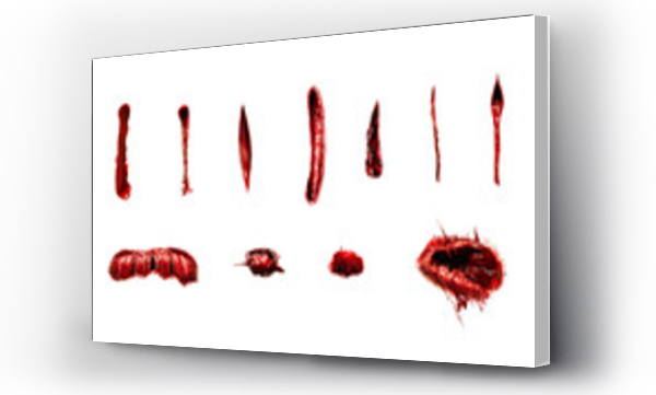 Wizualizacja Obrazu : #829894259 bloody wound marks isolated transparent background PNG. Knife marks. Surgery. Horror Halloween concept. Injury, cut, laceration, gash, lesion, scratch, contusion, bleeding marks.