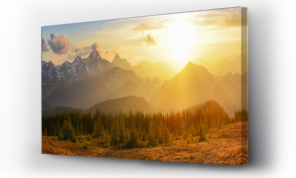 Wizualizacja Obrazu : #84116149 Zachód słońca w górach