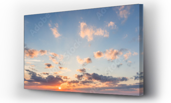 Wizualizacja Obrazu : #84263249 blue panorama of the sky at sunset with clouds and sun
