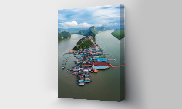 Wizualizacja Obrazu : #881832635 Panorama of Koh Panyee island,  Fisherman village, Phang Nga, Ao Phang Nga National Park, Thailand