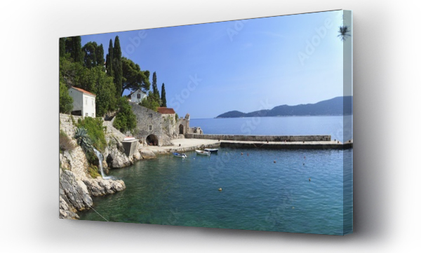 Wizualizacja Obrazu : #88325105 Panorama of rocky coast and harbour, Trsteno, Dubrovnik, Croatia 
