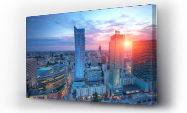 Wizualizacja Obrazu : #89772849 Panorama Warszawy o zachodzie s?o?ca