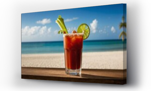 Wizualizacja Obrazu : #900743211 beach bars and resorts background with bloody mary cocktail drink