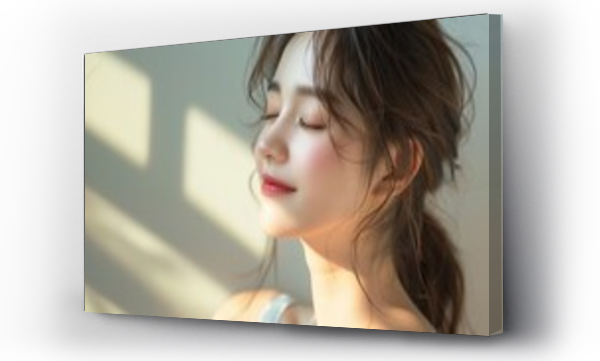 Wizualizacja Obrazu : #901746392 Close up Asian model with a beautiful face. Close eyes, Cosmetology, beauty, skincare concept.	