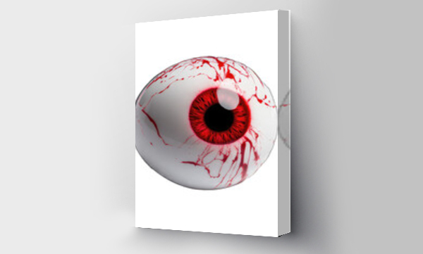 Wizualizacja Obrazu : #913060179 A close-up of a bloody eyeball, with a red iris and black pupil