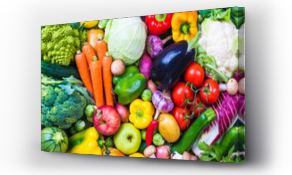 Wizualizacja Obrazu : #93014626 Vegetables and fruits background.