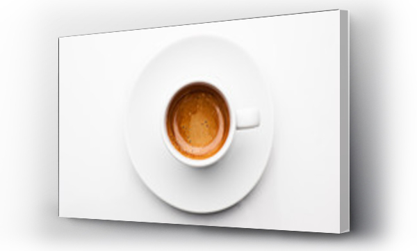 widok z góry na filiżankę kawy espresso odizolowaną na białym tle