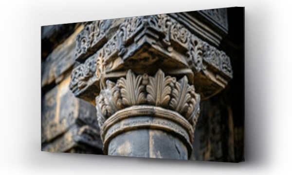 Wizualizacja Obrazu : #939611925 Starannie zdobione kamienne filary w staro?ytnej ?wi?tyni, ilustruj?ce wspania?e dziedzictwo architektoniczne i artystyczn?.