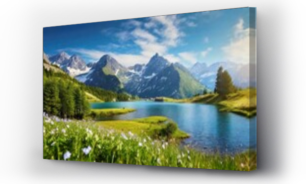 fototapeta, góry, Góry jezioro, jezioro, krajobraz, Krajobraz  wiosna, Krajobraz kwiaty