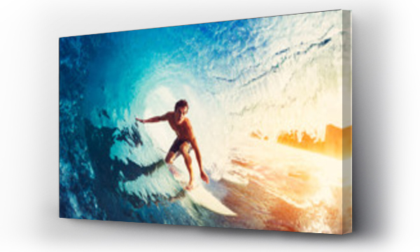 Wizualizacja Obrazu : #96991165 Surfer on Blue Ocean Wave