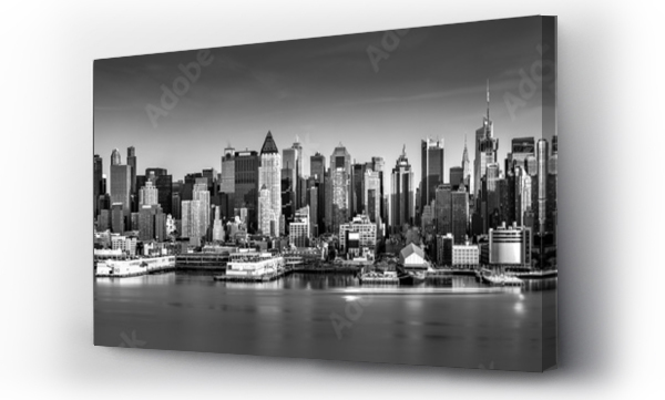 Czarno-biała panorama Nowego Jorku